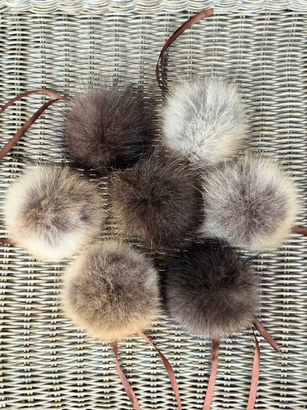DIY Real Raccoon Pompom on Ribbons for Hat